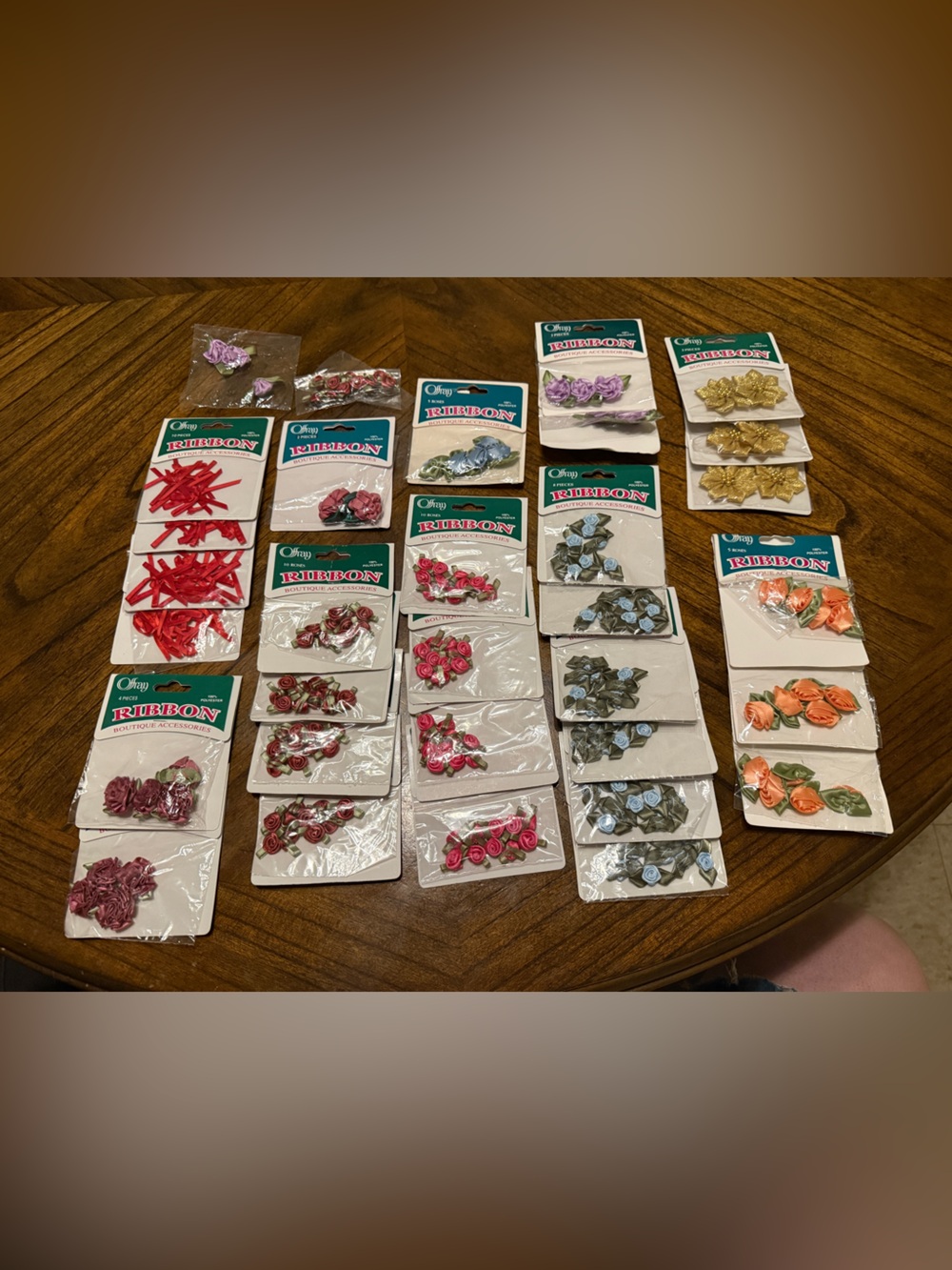 Lot of Offray Polyester Flowers. Multiple colors